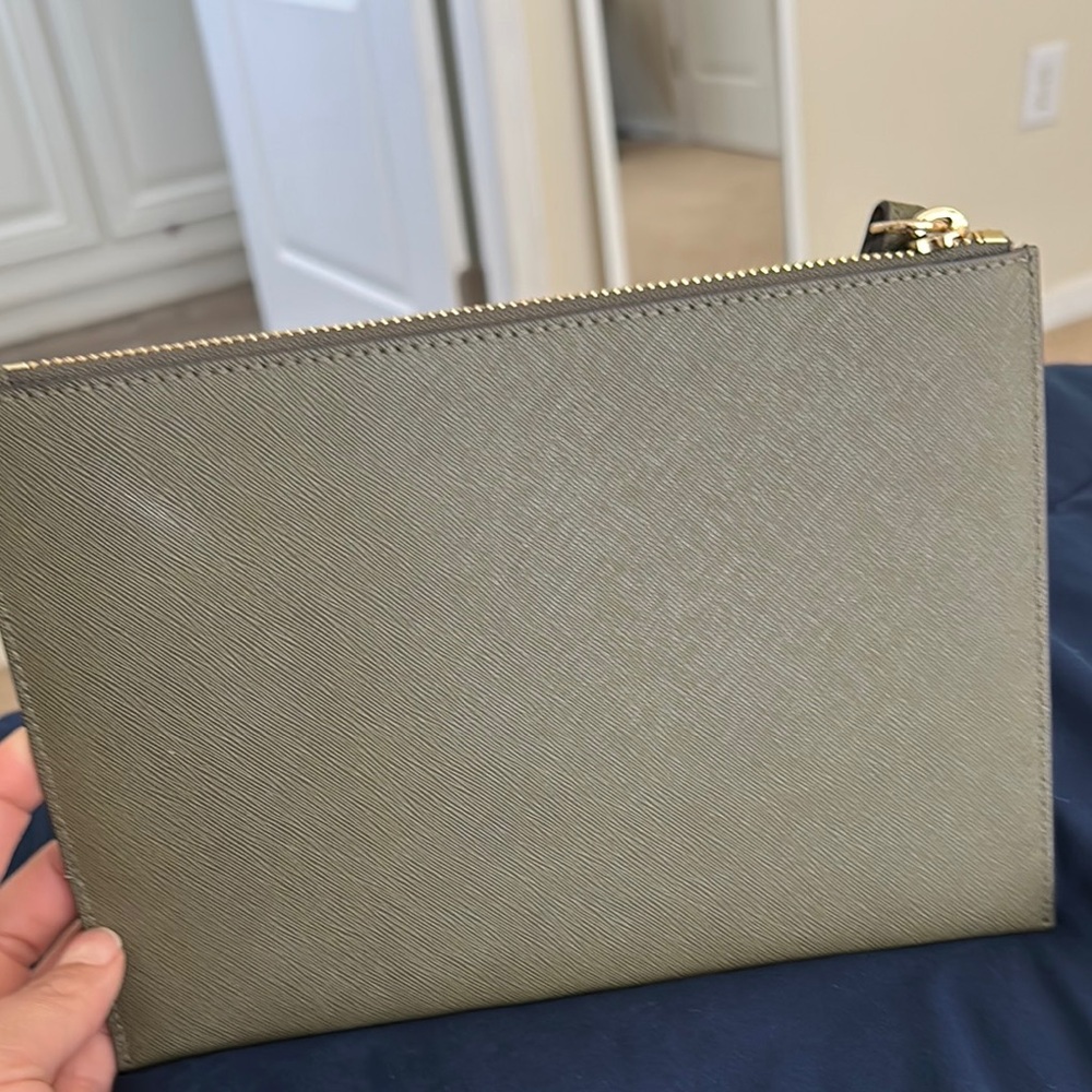 Michael Kors Green Clutch with Gold Accents - Picture 2 of 4